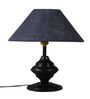 Black Metal & Natural Fiber Blue Colour Table Lamp