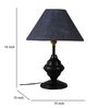 Black Metal & Natural Fiber Blue Colour Table Lamp