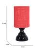 Black Metal & Natural Fiber Red Colour Table Lamp