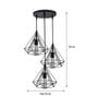 Contemporary Black Metal Cluster Hanging Light