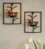 Black Metal Agueda Wall Tea Light Holders (Pack Of 2)