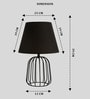 Black Metal Cage Table Lamp With Cotton Fabric Shade   Minimalist Home Lighting