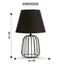 Black Metal Cage Table Lamp With Cotton Fabric Shade   Minimalist Home Lighting