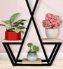 Black Metal Elegant Planter Stand for Flower Pots