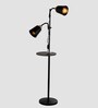 Madison Black Metal Shade Floor Lamp with Black Base