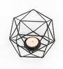 Black Geometric Set Of 2 Iron Candle Holder