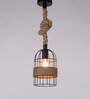Amber Black Metal Hanging Light
