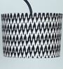 Black Metal-Iron Base Foldable Downlighter Floor Lamps Chevron Print Satin Shade  With Height