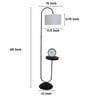 Black Metal-Iron Base Foldable Downlighter Floor Lamps Off White Cotton Shade  With Height