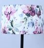 Black Metal-Iron Base Foldable Floor Lamps Cobra Saffron Print Satin Shade