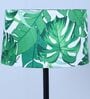 Black Metal-Iron Base Foldable Floor Lamps Palm Print Satin Shade
