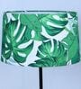 Black Metal-Iron Base Foldable Floor Lamps Palm Print Satin Shade