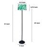 Black Metal-Iron Base Foldable Floor Lamps Palm Print Satin Shade