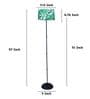 Black Metal-Iron Base Foldable Floor Lamps Palm Print Satin Shade