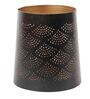 Mesh Work Pattern Black Metal Table Tea Light Holder