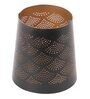 Mesh Work Pattern Black Metal Table Tea Light Holder