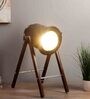 Black Metal Shade  Table Lamp with Brown Base