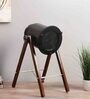 Black Metal Shade  Table Lamp with Brown Base