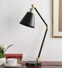 Black Metal Study Table Lamp with Metal Base