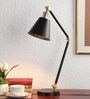 Black Metal Study Table Lamp with Metal Base