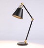 Black Metal Study Table Lamp with Metal Base