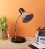 Black Metal Study Table Lamp with Black Base