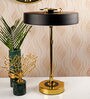 Black Metal Shade Table Lamp with Gold Base