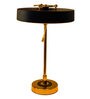 Black Metal Shade Table Lamp with Gold Base