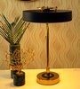 Black Metal Shade Table Lamp with Gold Base