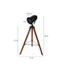 Beverly Black Metal Shade Tripod Floor Lamp With Sheesham Wood Base
