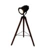 Beverly Black Metal Shade Tripod Floor Lamp With Sheesham Wood Base
