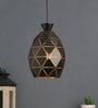 Opaline Black Metal Hanging Light