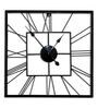 Black Metal Analog Square Wall Clock