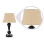 Otto Beige Fabric Shade Night Lamp With Metal Base
