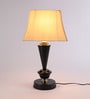 Otto Beige Fabric Shade Night Lamp With Metal Base