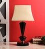 Otto Beige Fabric Shade Night Lamp With Metal Base