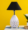 Black Shade Table Lamp with Metal Base