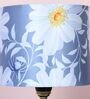Black Metal Table Lamp With Narcissue Floral Print Satin Shade