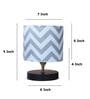 Black Metal Table Lamp With Maze Print Satin Shade