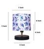 Black Metal Table Lamp With Butterfly Print Satin Shade