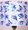 Black Metal Table Lamp With Butterfly Print Satin Shade