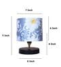 Black Metal Table Lamp With Narcissue Floral Print Satin Shade