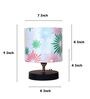 Black Metal Table Lamp With Floral Print Satin Shade