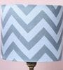 Black Metal Table Lamp With Maze Print Satin Shade