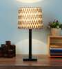 Black Metal Table lamp with Chevron print shade