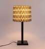 Black Metal Table lamp with Chevron print shade