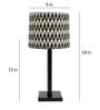 Black Metal Table lamp with Chevron print shade
