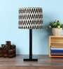 Black Metal Table lamp with Chevron print shade