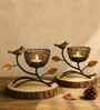 Black Metal Votive & Tea Light Holders (Pack Of 2)