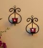 Black Metal Venus Wall Candle Holder
